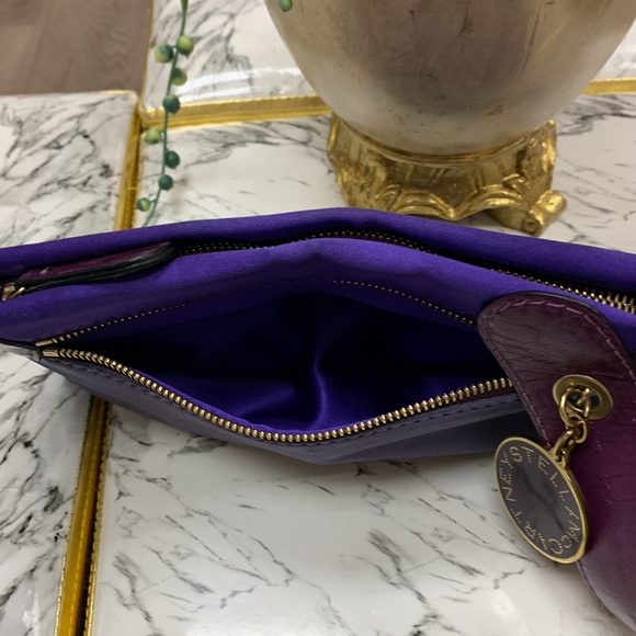 Stella McCartney Purple Satin Clutch Bag - Picture 11 of 16